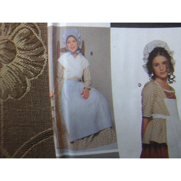 Simplicity pattern 9742 child costume pioneer prairie dress UNCUT size 7 to 14 - Picture 5 of 9